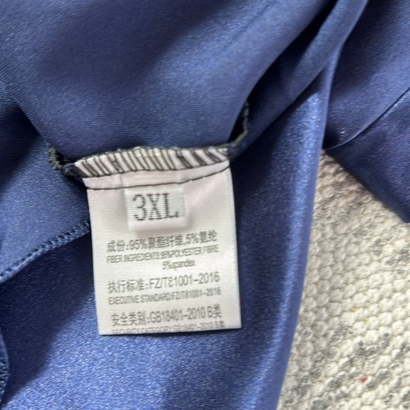 Lus Chic NWT Navy Pajama Slip with Scalloped side slit Sz 3X - Picture 12 of 15